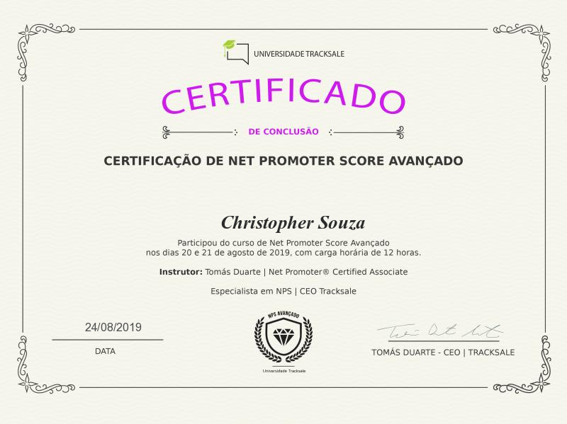 Certificação NPS Avançado - Track.co